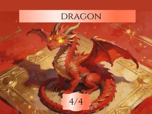 MTG Dragon Token Sticker