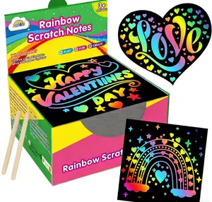 Rainbow Scratch Paper, Kids Stocking Stuffers, 100 PCS Scratch Notes with, Crafts for Kids Ages 4-8, Classroom Prizes, School Supplies, Birthday Party, Christmas Gifts Girls