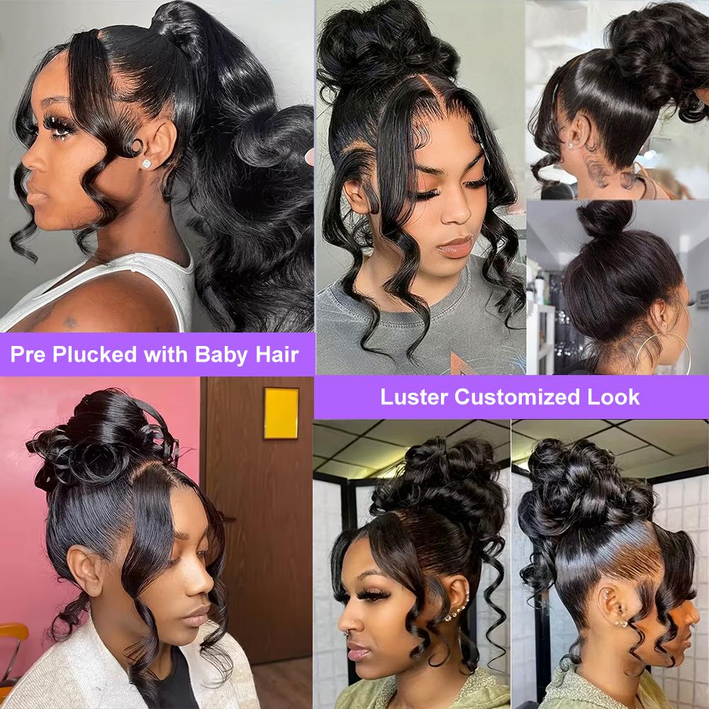 【30"=$107】Redice 360 Lace Front Wigs Human Hair Body Wave Wig Pre Plucked Glueless Wigs for Women Drawstring  Honey Blonde Ombre Frontal HD Lace Wig Human Hair 4/27 & Natural Black 180% Density