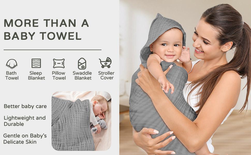 Yoofoss Baby Towels 2 Pack 100% Muslin Cotton 32x32 Inch Soft & Absorbent with Hood for Newborns, Infants, Toddlers & Kids Yoofoss Baby Towels 2 Pack 100% Muslin Cotton 32x32 Inch Soft & Absorbent with Hood for Newborns, Infants, Toddlers & Kids