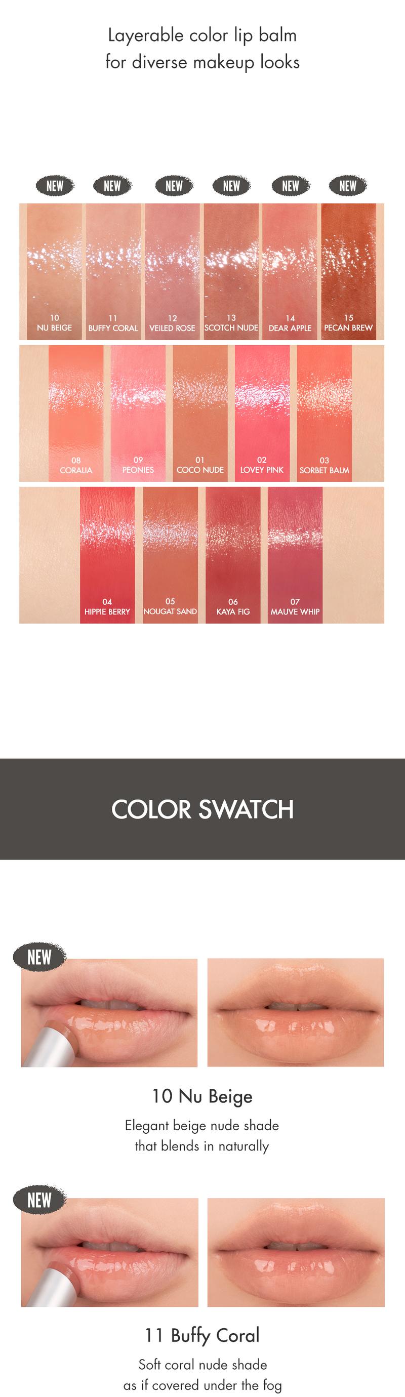 [rom&nd Official Shop] rom&nd Glasting Melting Balm 3.5g Glossy Finish, Hydrating & Moisturizing,Vegan, Lipgloss Lipstick Makeup Cosmetic