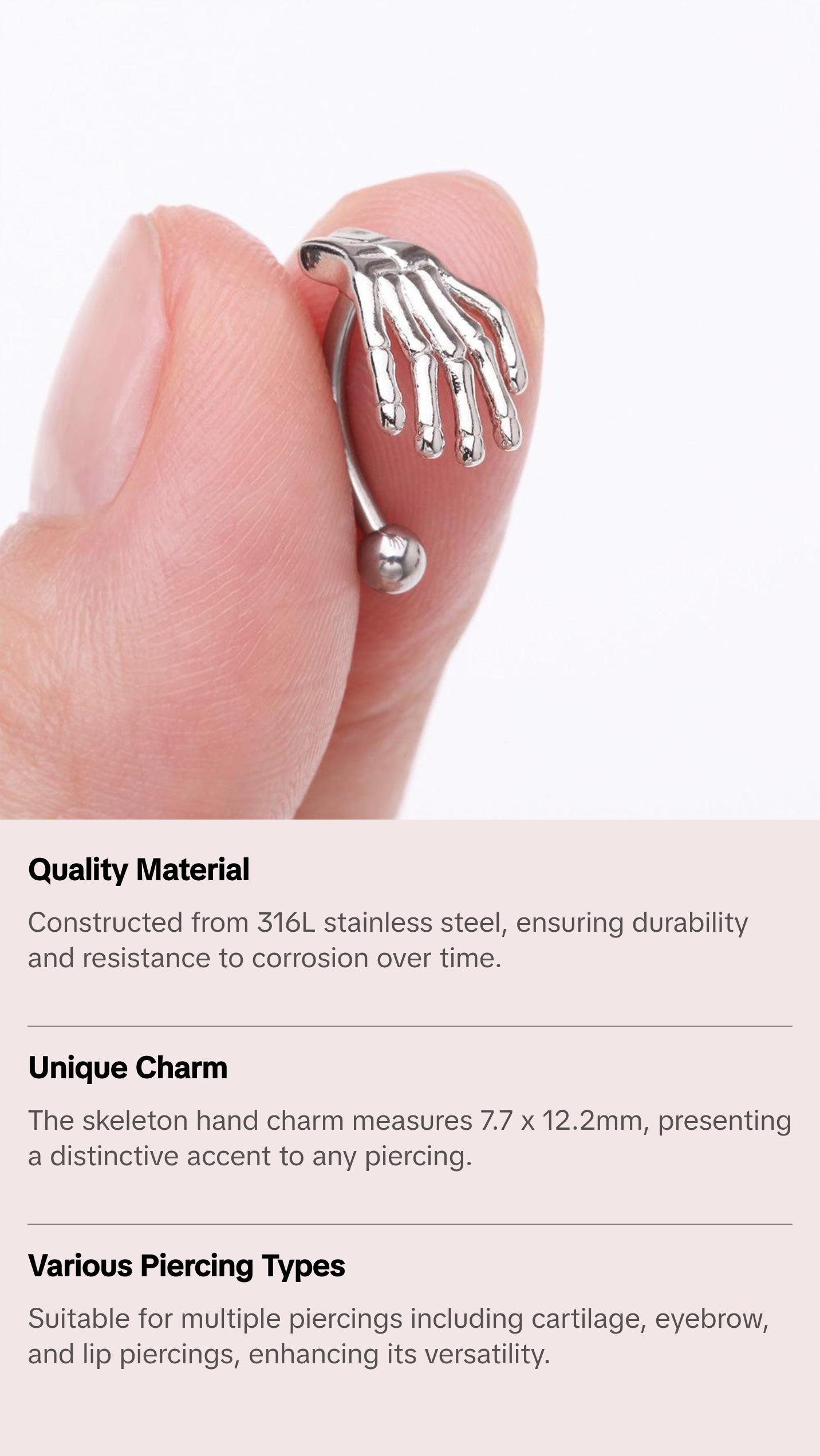 Skeleton Hand of Death Curved Barbell Skeleton Hand of Death Curved Barbell