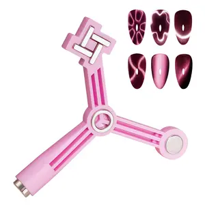 Honey Joy 4 in 1 Nail Magnet Cat Eye Gel Polish Magnet for Nails Compact Magnetic Tool for French Star & Cat Eye Designs Strong Magnet Easy Control for DIY Home Nail Salon