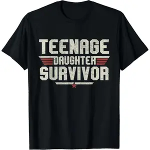 Humorous Vintage Teen Daughter Survivor Tee Perfect Gift for Dad and Mom for Family Celebrations