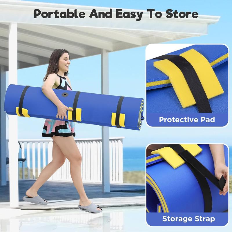 WARMOUNTS Floating Water Mat - 7/8/9/13 FT Lily Pad Floating Mat, 3-Layer Tear-Resistant XPE Foam Floating Pad for Multiple Users, Water Floating Mat for Pool, Lake, Ocean, Boat, Beach, River