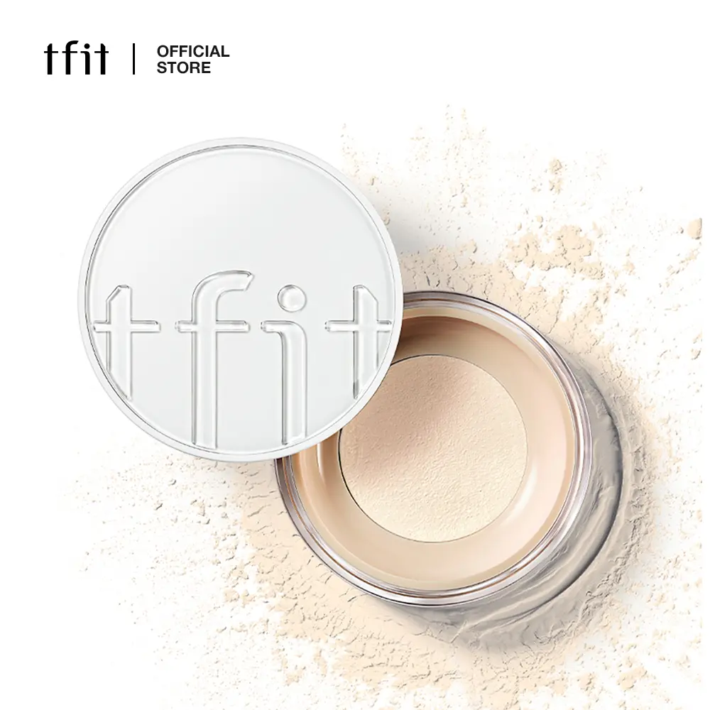 [TFIT OFFICIAL] Translucent Loose Setting Powder 7g/0.24 oz - Korean Makeup, Silky Smooth Blurring Powder, Sebum Control, Soft Matte, Pore Blurring, Color Correcting, 24H Fixing, 70% Oil Reduction, Lightweight for Any Oily Skins, Allergy-Friendly Powder