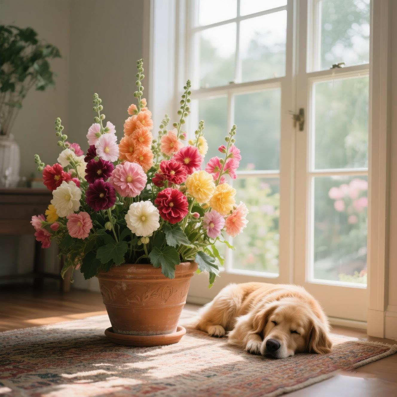 【PetalPit】Promise: Germinate or Refund]500PCS+ Hollyhock Seeds – Colorful Tall Blooms, Heirloom & Non-GMO, Perfect for Fences, Borders & Cottage Gardens