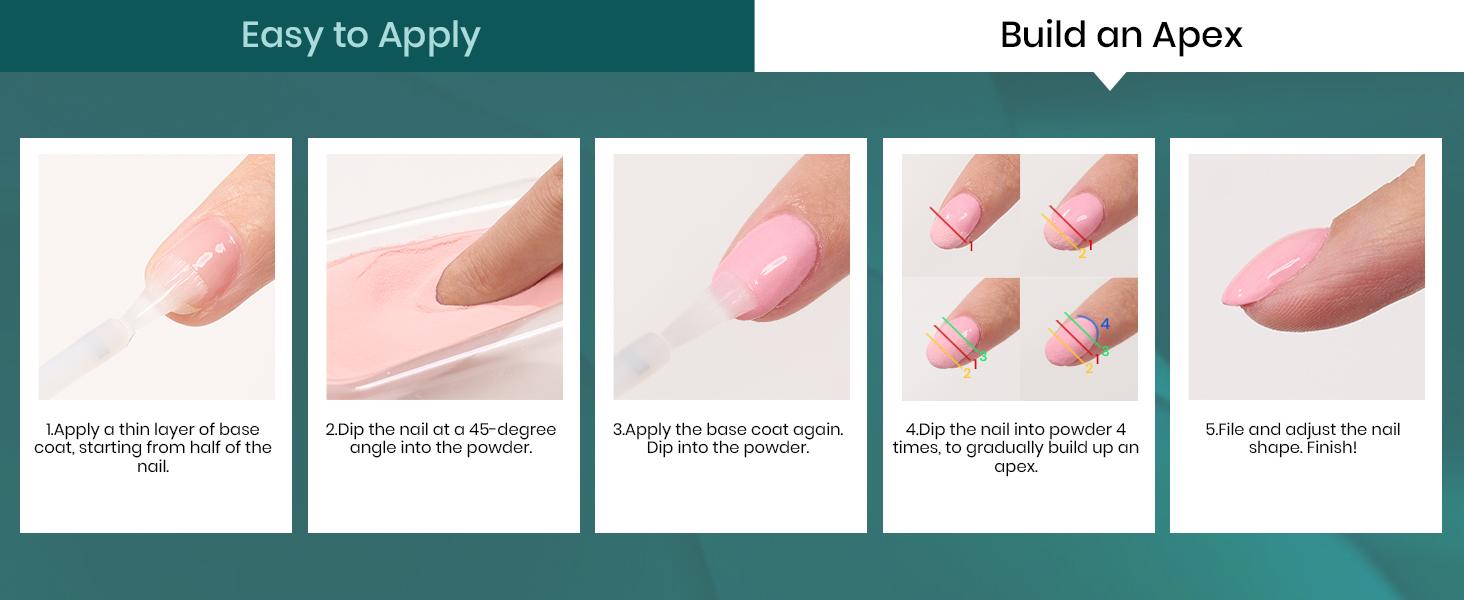 Beetles Dip Powder Nail Kit, 6 Winter Colors White Bule Green Natural Nail Dip Powder Kit Starter Set French Nail Art Manicure Salon No Need Nail Lamp Cured Glossy Lake DIY Gifts for Women