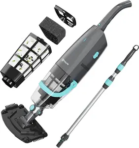 Cordless Handheld Pool Vacuum, Rechargeable Pool Cleaner with 16 Gal/Min Suction, 60 Min Runtime, Dual-Phase Cleaning System, Ideal for Above Ground Pools, Spas, Hot Tubs, Black