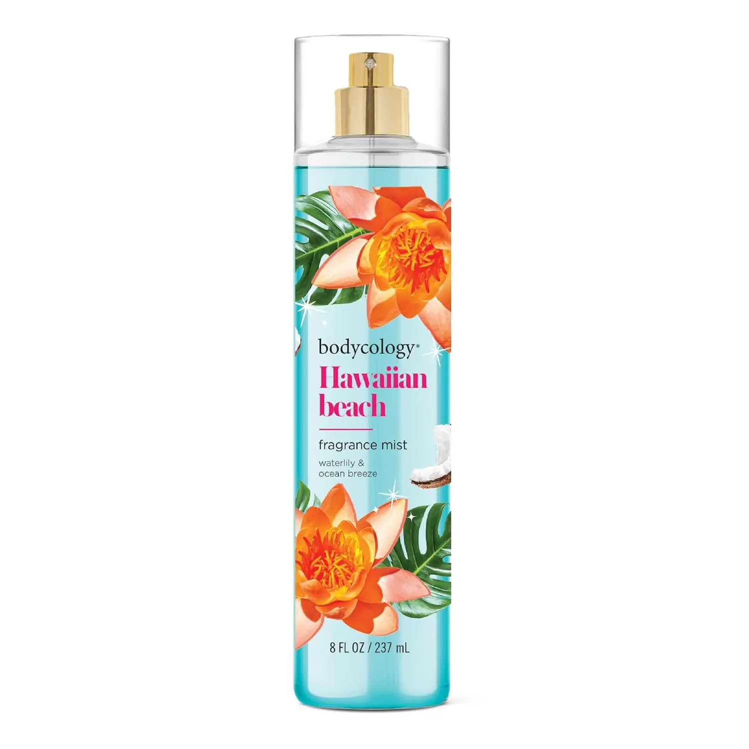 Bodycology Hawaiian Beach Body Mist 8 fl oz | Long-Lasting Fragrance Spray for Women – Refreshing Tropical Scent, Perfect for Daily Use, Summer Vibes & Beach-Inspired Body Care