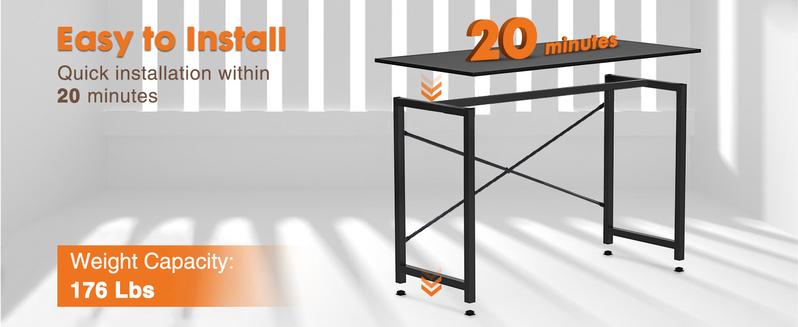 Furnest Indoor Furniture Table & Desks Computer Desk-Home Office Desk Writing Desks Work Table Study Table Modern Simple Style Student Desk with Storage Bag & Hook Wooden Desk for Home Bedroom