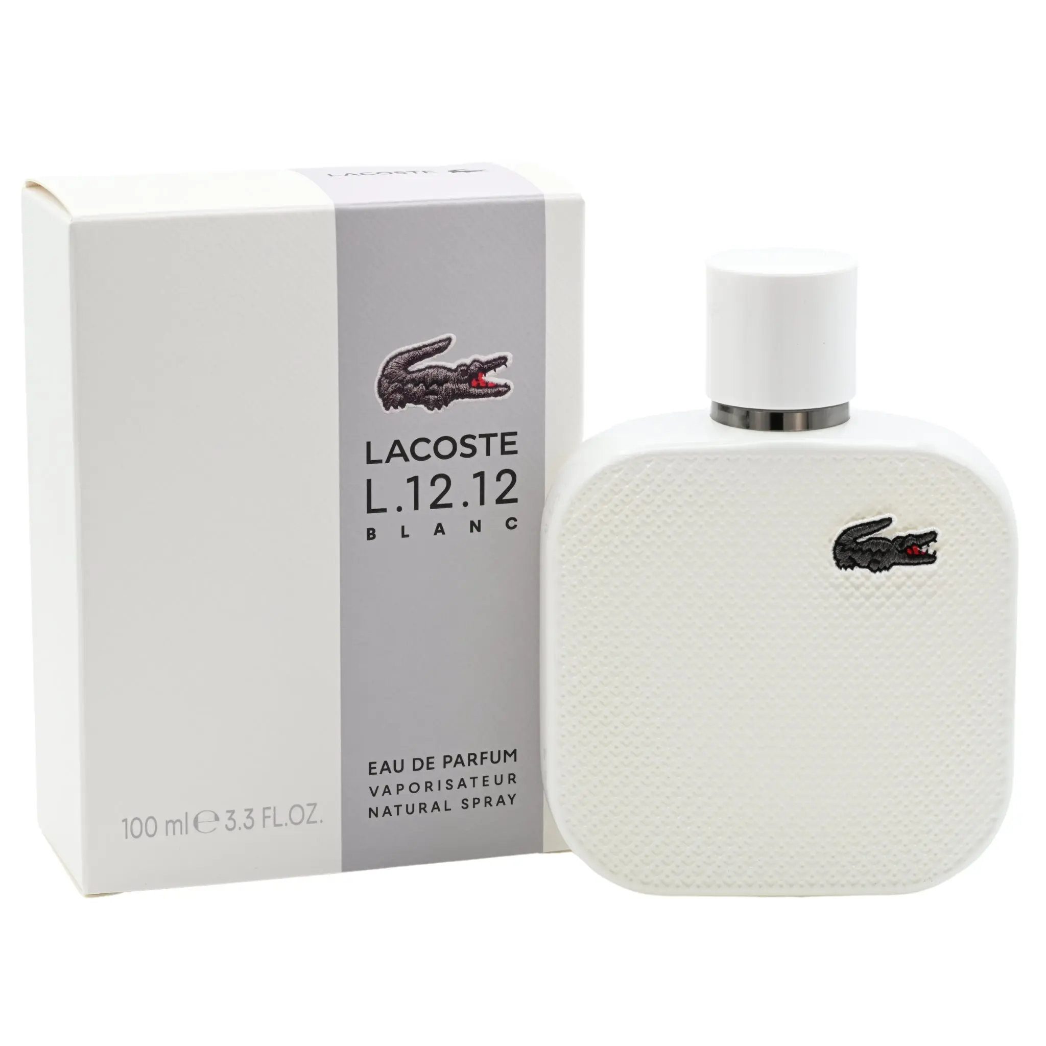 LACOSTE L.12.12 Blanc Eau de Parfum for Men, Fresh Spicy Daily Wear Cologne with Notes of Cedarwood & Grapefruit, 3.4 fl oz EDP Spray, Edp Cologne Spray, Edp Perfume Fragrance, Spicy Woody Scent, Eau De Parfum Spray Men's Fragrance