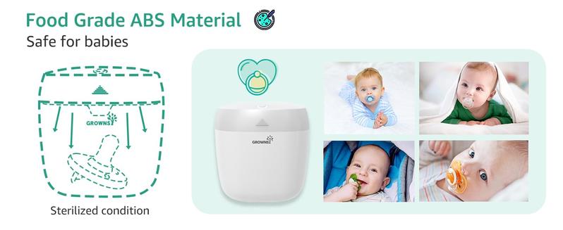 GROWNSY Portable UV Light Pacifier Sterilizer USB Rechargeable Quick Sterilizer in 59 Seconds, Mom's Best Choice