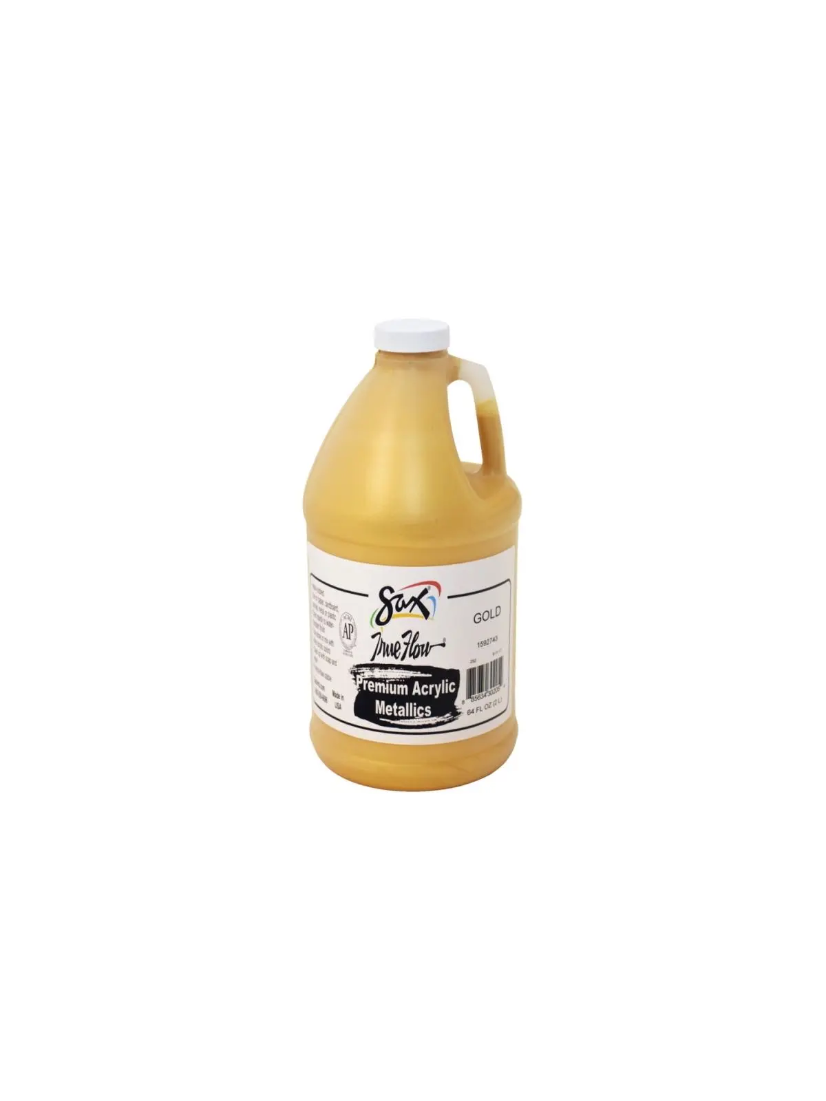 Chroma Acrylics Premium Heavy-Bodied Metallic Acrylic Paint - 1/2 Gal (4 lbs) Cardboard Jug, High Coverage, Brilliant Shine, Water-Resistant, Rapid-Drying, Freeze-Thaw Stable, Non-Toxic, Contains No Allergens, for Paper Painting (SKU:1592743), 1/2 Gallon