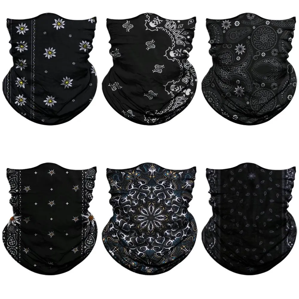 Unisex Seamless Fabric Multifunctional Headscarf 6-Pcs Set, Outdoor Wear with Sunscreen Shield & Dustproof, for Cycling, Outdoor Activities, Usable as Face Mask, Headband, Head Accessory, Unisex Look
