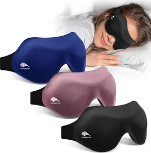 Sleep Mask 3 Pack, 100% Blackout Eye Mask for Sleeping, Zero Eye Pressure Contoured Sleep Mask for Men Women, Side Sleeper Comfort, Lash Extension Friendly, Travel Airplane Essentials  2