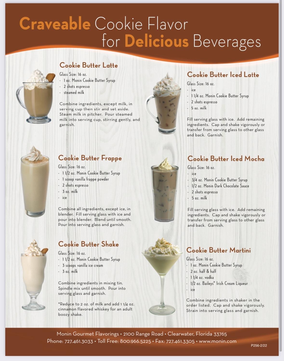 Monin Cookie Butter Flavoring Syrup 750 mL Baking Coffee Pastry Bake Sweet