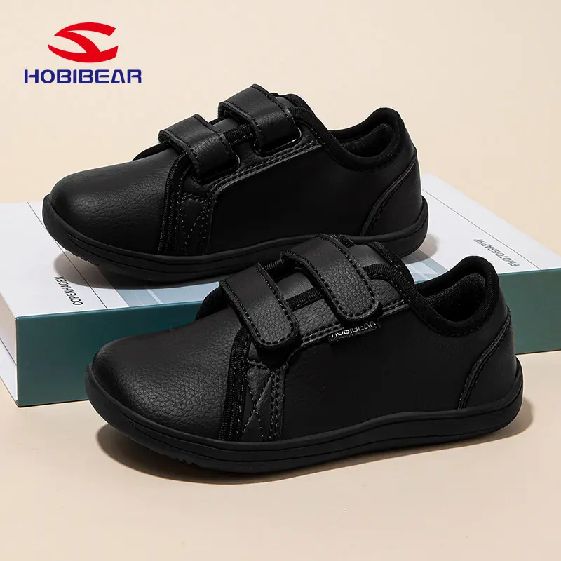 HOBIBEAR Kids Shoes, Unisex Leather Slip-On First Walkers for Toddlers & Babies, Lightweight Walking Wear with a Wide Toe Box