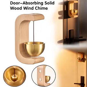 1/2/3-PACK Magnetic Suction Door Type Solid Wood Wind Chime, Wireless Adhesive Entry Alert, Vintage Door Bell Hanging Ornament, Perfect for Living Room, Bedroom, Balcony & Daily Home Ambiance, Iron Door Refrigerator Doorbell, Home Supplies Decor & Gift