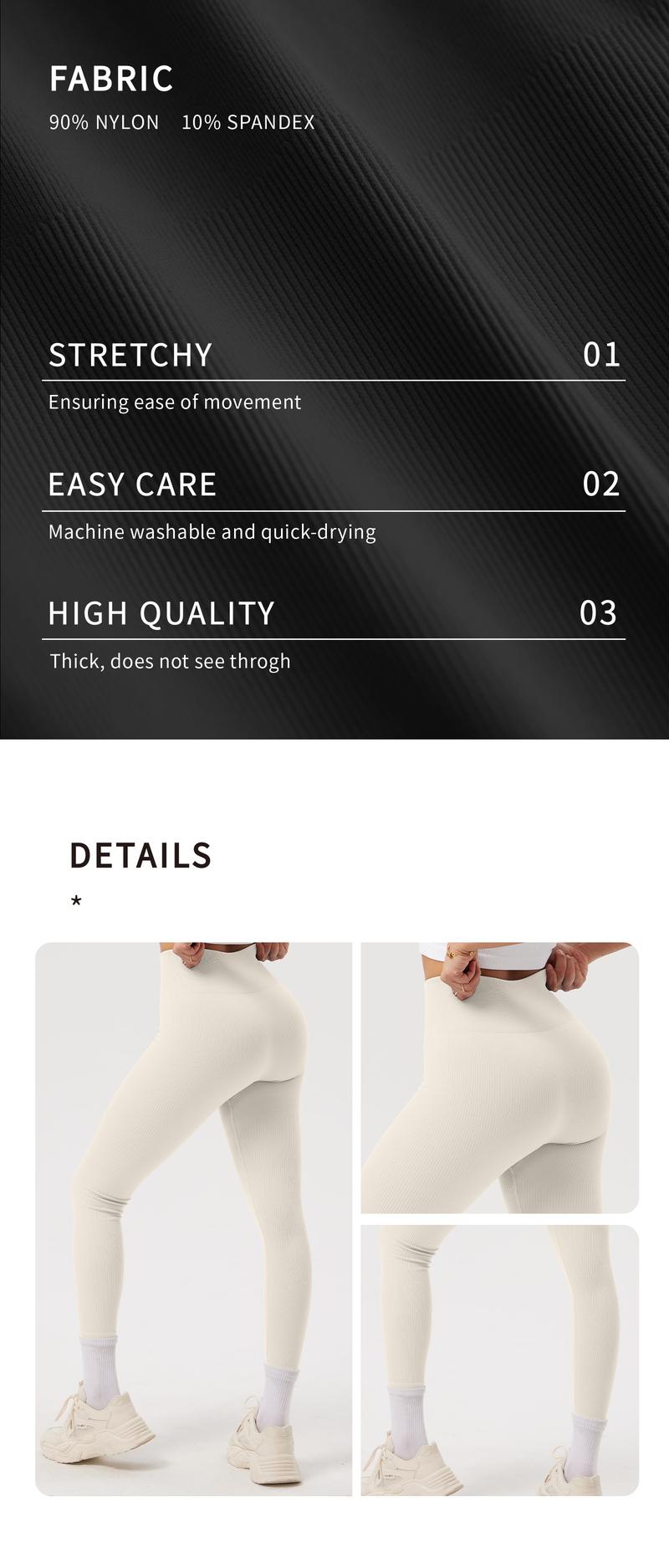 OQQ Women's Yoga Pants Ribbed Seamless Workout High Waist Bell Bottoms Flare Leggings Comfort