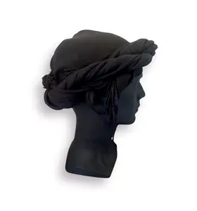 Solid Black Head Wrap Turban