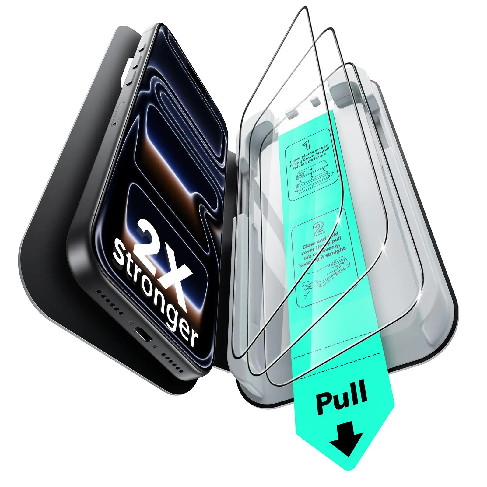 ESR Tempered Glass Screen Protector 3-Pack for iPhone 17/16/15/14/13 Smartphone, Handheld Cellphone Devices - HD/Privacy Versions, Dual Military-Grade Shatter Resistance, 9H Hardness, Full-Coverage Ultimate Protection