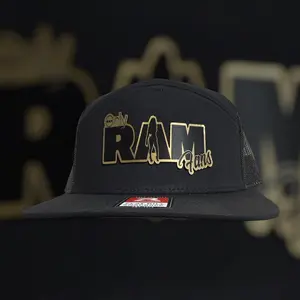 Black Richardson 168 Only Ram Fans Gold Acrylic Patch