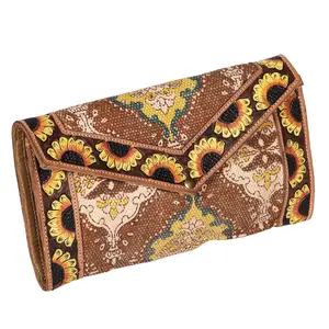 OHLAY Wallet Hand Tooled Upcycled Wool Genuine Leather Women Bag Western Handbag Purse Womens Handbags