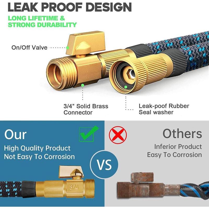 50ft & 100ft Expandable Water Hose with Spray Nozzle, Lightweight & Flexible Garden Hose, Durable & Kink-Free Design for Easy Watering and Cleaning Portable