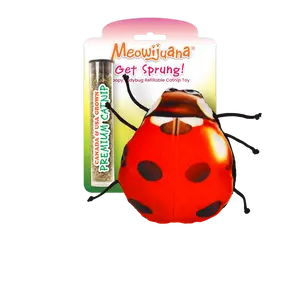 Get Sprung Lady Bug Refillable Cat Toy - Interactive Plush Cat Toy