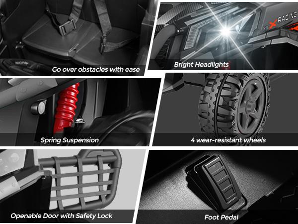 Hikole 24V 4WD Ride On UTV for Big Kids – 2 Seater Electric Car w/ Remote, Music, Lights & 4x200W Motors Hikole 24V 4WD Ride On UTV for Big Kids – 2 Seater Electric Car w/ Remote, Music, Lights & 4x200W Motors