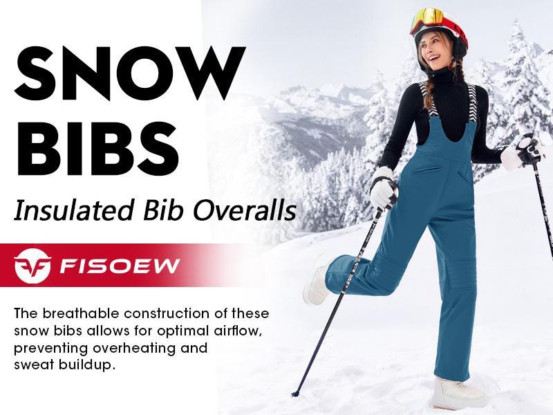 Fisoew Womens One Piece Ski Suit Warm Waterproof Snowsuits Winter Snow Jumpsuits Outdoor Sports Outerwear