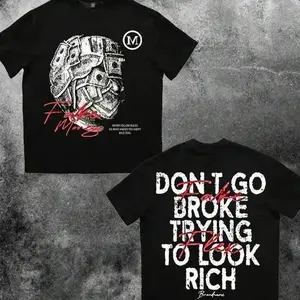 $100 Bill Front & Back Print Men's Oversized Loose Dropped Shoulder T-Shirt, Street Fashion Style y2k  outfits  men