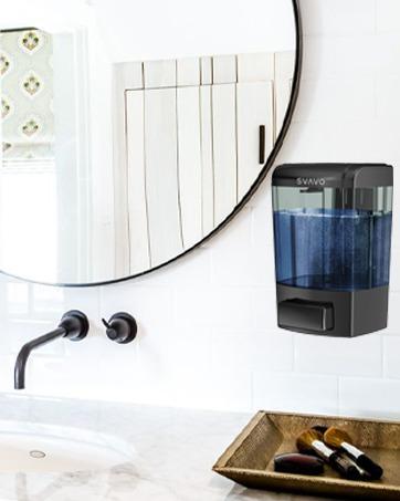 SVAVO Wall Mounted Soap Dispenser 23.7oz ABS Material Minimalist Design for Kitchen Bathroom Refillable Hand Soap Dispenser with High Quality Nozzle