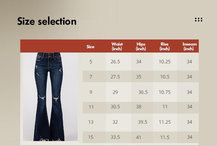 Madison Vogatiques Distressed Mid Rise Ripped Flare Jeans Bell  Denim Pants GP3002D Womenswear Trouser Streetwear Comfort Basic Good Fitting Tall Girl Outfit Bottom