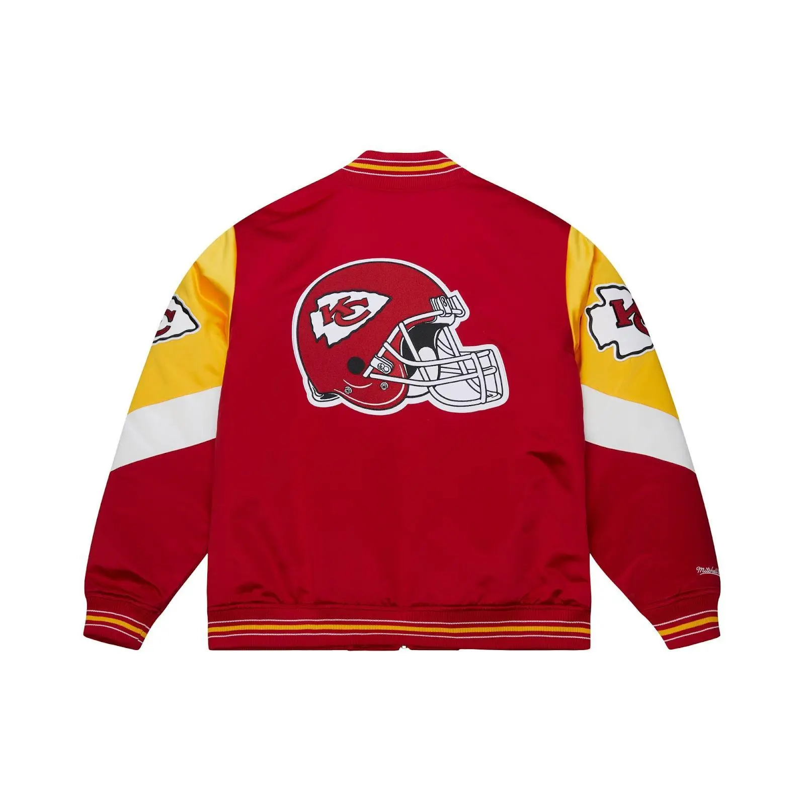 Kansas City Chiefs Red Vintage Heavyweight Satin Full-Zip Jacket NFL Throwback Outerwear Fan Gear Mitchell & Ness