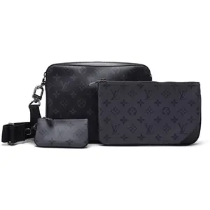 Louis Vuitton Trio Messenger Monogram Eclipse Reverse Gray Bag - Lightly Worn