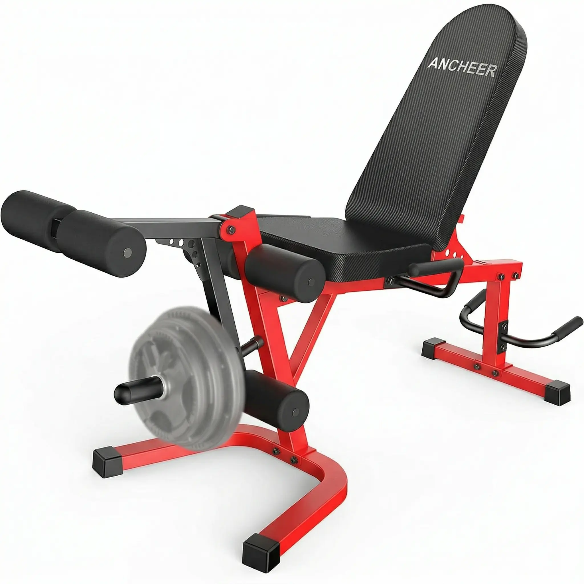 ANCHEER Plate-Loaded Leg Extension & Curl Machine - Adjustable 880LB Capacity Lower Body Strength Trainer, Leg Extension Machine, At Home Gym Equipment for Quads, Hamstrings, Glutes, SummerWins, Workout Equipment, Leg Curl Machine