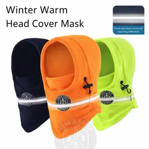 1pc Winter Warm Head Cover Mask with Reflective Strips for Enhanced Visibility and Safety in Cold Weather