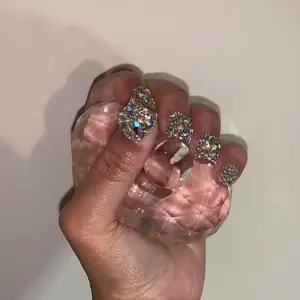 Blinged out Shorties (hard gel press-ons)