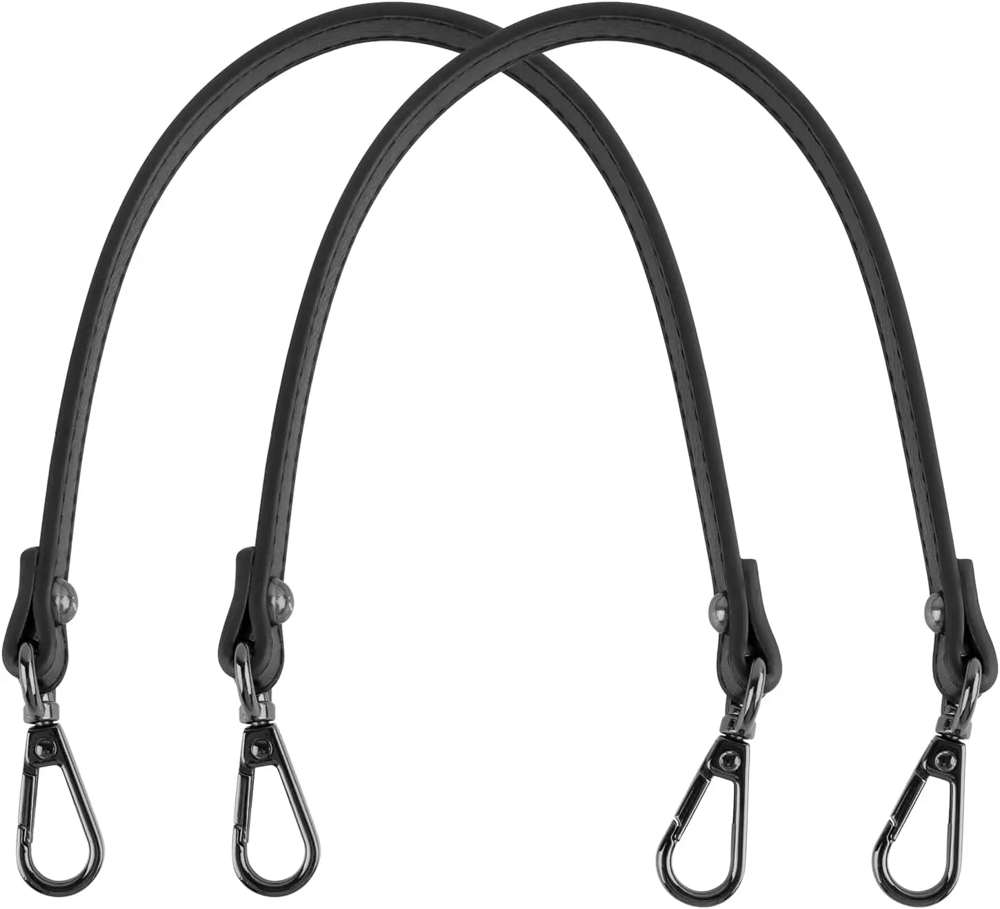 , 2 Pack Small Purse Leather Handle Strap Replacement 12.59 Inches for Handbag Bag Black with  Lock
