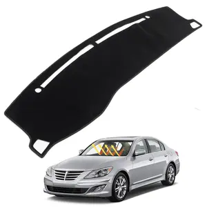 Canvcle Custom Fit Dashboard Cover Mat for Hyundai Genesis 4 Door Sedan 2008-2014 Flannel Anti-Glare UV Protection Interior Accessories