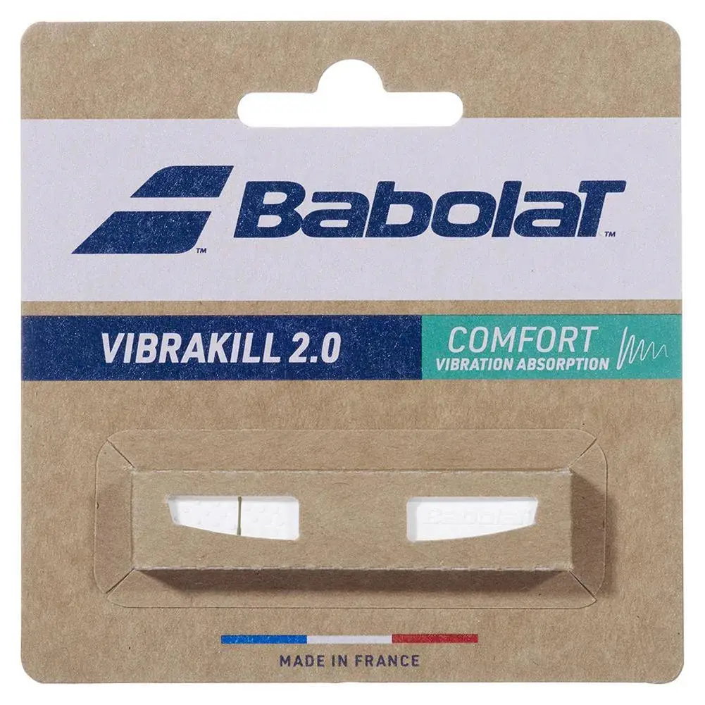 Vibrakill 2.0 Vibration Dampener, New Shape Tennis Shock Absorber for Solid Dampening, Easy Install, Eco-Packaged - White