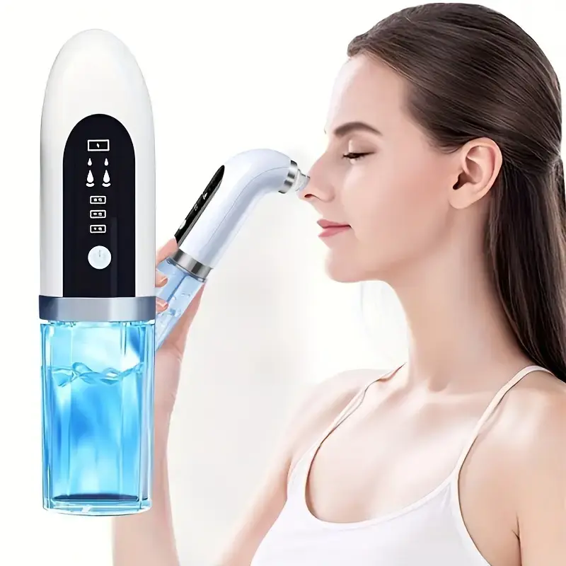Pore vacuum facial cleaner USB rechargeable water circulation facial cleaning tool 6 interchangeable heads