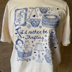 I’d Rather Be Thrifting Blue Collage Tee