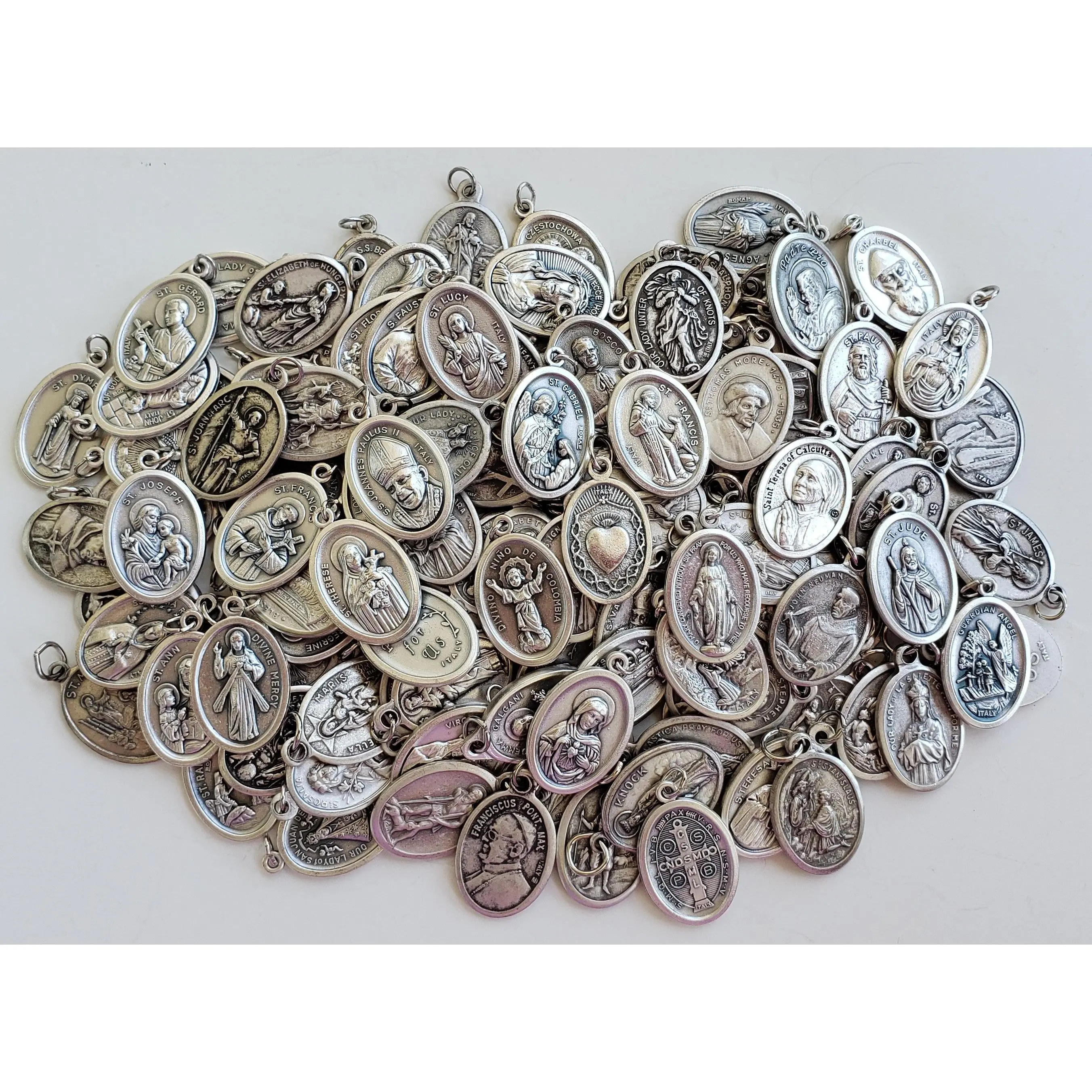 Bulk Lot of 140+ DIFFERENT Catholic Saint Medals.  One Low Price of $99.00!