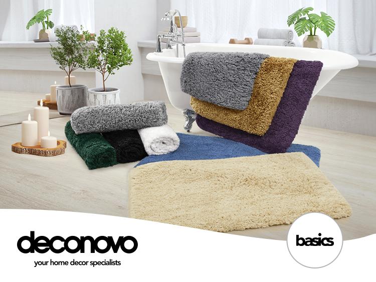 Deconovo Bathroom Rugs, Soft & Thick Plush Bath Mat, Absorbent Shower Rugs, Non-slip Fluffy Gift non-customised non-slip machine wash gray