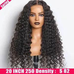 GARAXIS 250% Density 13X6 Deep Wave Lace Front Wigs Human Hair Curly Wig Wet and Wavy HD Lace Front Wig Pre Plucked Frontal Wigs 428℉ Heat Resistant Adjustable Perfect Fit #TikTokShopBlackFriday