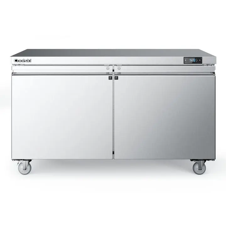 Coolski 60 in. 17.6 cu. ft. Commercial Auto / Cycle Defrost Undercounter Upright Freezer in Stainless Steel