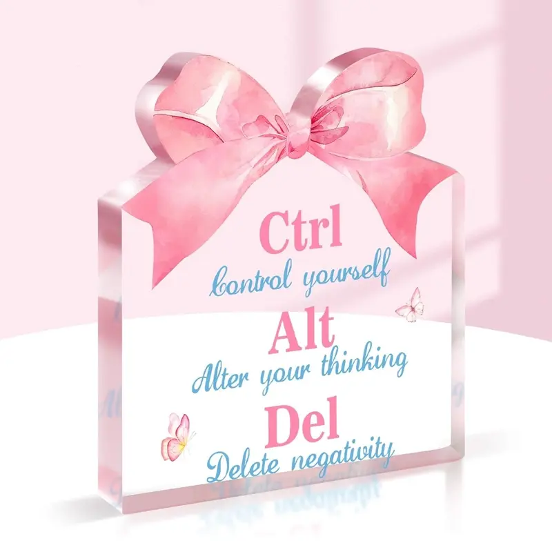 Inspirational Acrylic Desk Decor Signs Gift for Women, Motivational Office Decoration Acrylic Signage Plaque, Acrylic Desktop Plaque, Perfect for Colleagues, Bosses, Friends, Teachers, Coaches, Family